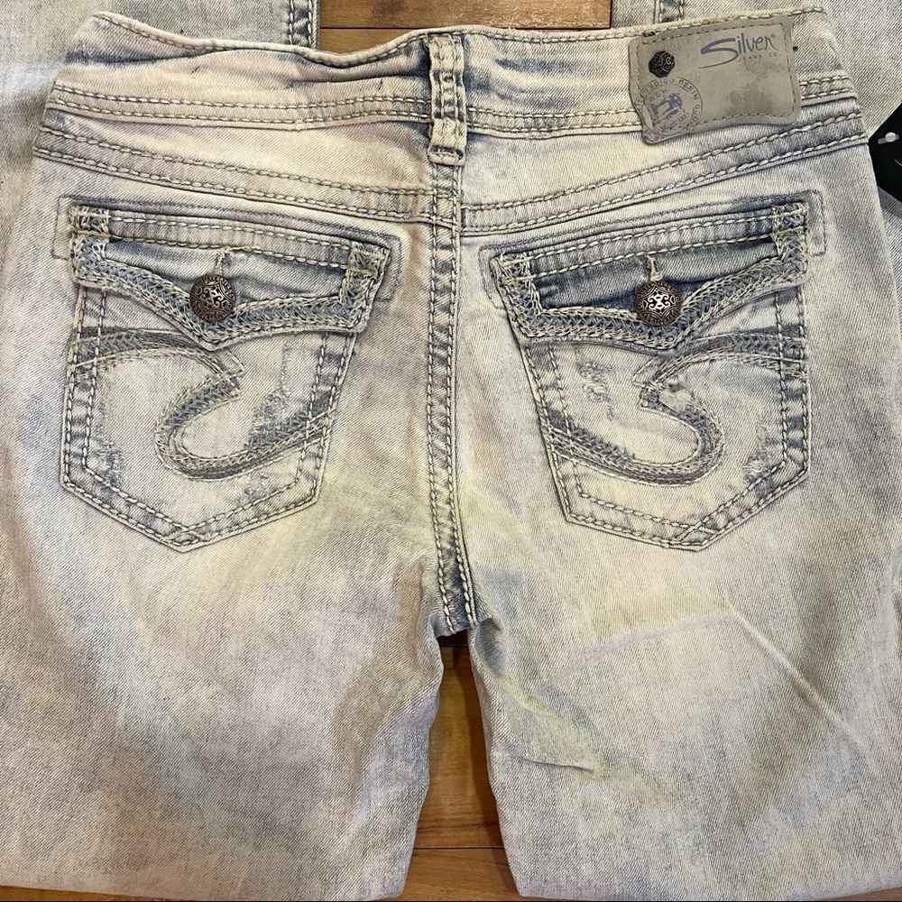 Silver Super Stretch Suki Mid Boot Cut Jeans W 27/ L 33